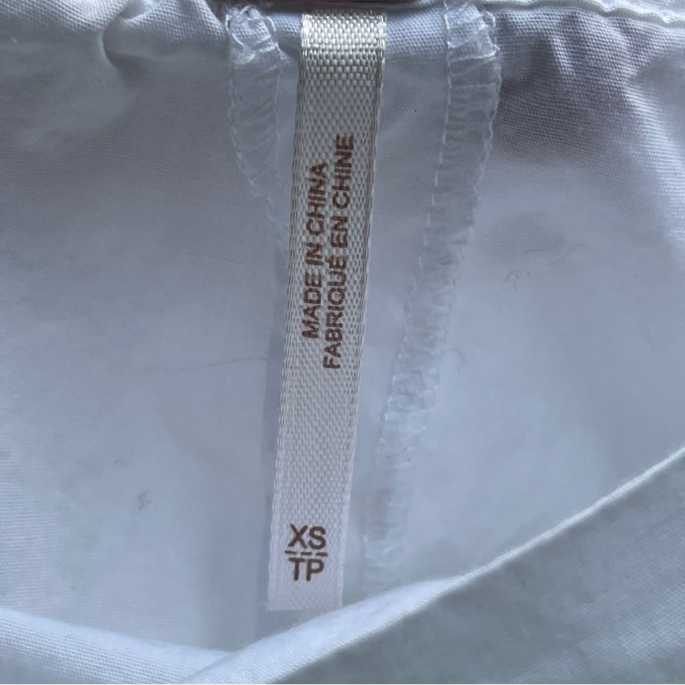 Free People Off‎ Shoulder White Cotton Shirt With Bell Sleeves, Size XS - Picture 6 of 10